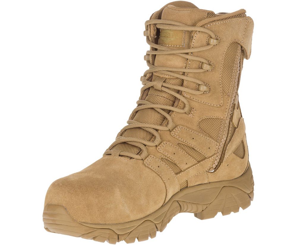 Kozaki Merrell Męskie Khaki - Moab 2 8\" Defense Zip Comp Toe - 259734-ODV